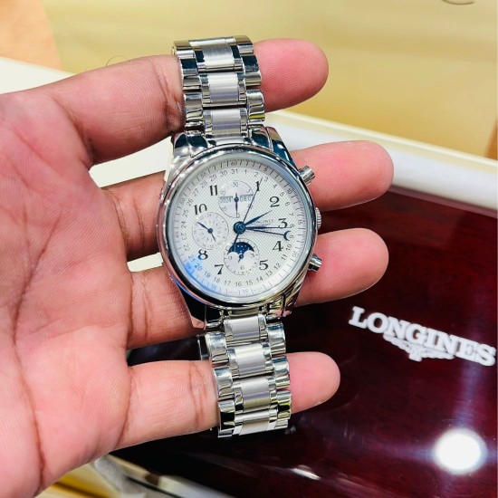 LONGINES MASTER COLLECTION, WHITE, MOON-PHASE, 40MM