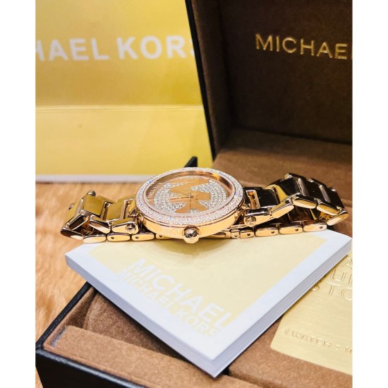 MICHEAL KORS LADIES WATCH LIMITED EDITION AMERICAN DIAMONDS ENGRAVED ON THE BEZEL, AMERICAN DIAMONDS ENGRAVED IN THE DIAL